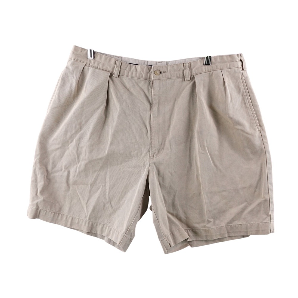 Vintage Polo Ralph Lauren Mens 36 Pleated Chino Shorts Khaki Golf Crest